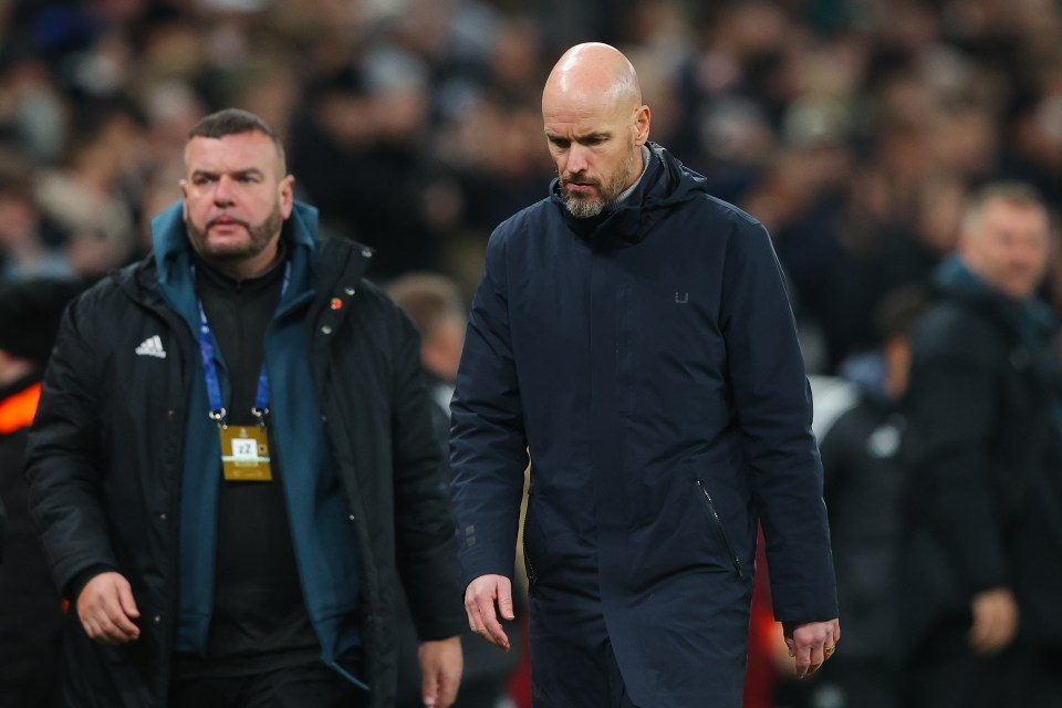 Ten Hag tipped to be first Premier League manager sacked this season after Man Utd’s Champions League collapse