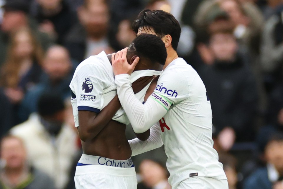 Tottenham star Pape Matar Sarr breaks down in tears and consoled by team-mates with Afcon dream hanging by a thread