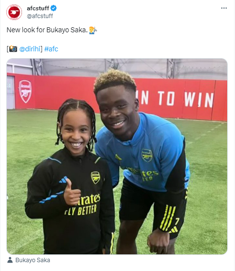 Arsenal star Bukayo Saka shows off bold new hair as fans say ‘it’s over for Liverpool’