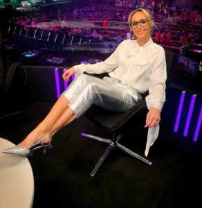 Sky Sports host Anna Woolhouse stuns in daring outfit of see-through top & silver trousers for World Darts Championship