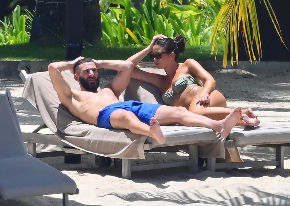 Karim Benzema cosies up with ex-wife Chloe in Mauritius months after having baby with former Hooters waitress girlfriend