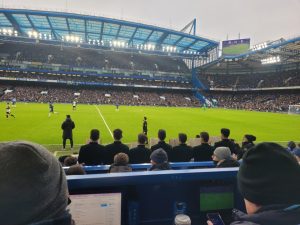 Group promoting Hollywood film Argylle BRUSH TEETH in Stamford Bridge crowd as Chelsea fans blast ‘circus’