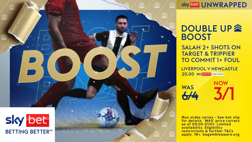 Liverpool vs Newcastle odds: Get Salah 2+ shots on target and Trippier 1+ foul at 3/1, plus claim £40 Sky Bet bonus