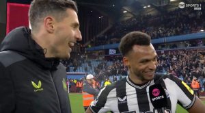 Newcastle star Jacob Murphy says ‘ouch… 12 weeks out for that’ at TNT Sports reporter in awkward live interview