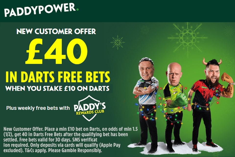 World Darts Championship: Get a huge £40 in free bets to spend with Paddy Power