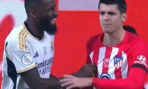 Real Madrid star Antonio Rudiger twists Morata’s nipple during Atletico clash leaving ex-Chelsea team-mate fuming