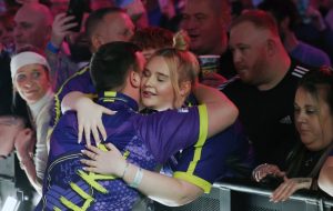 Luke Littler’s girlfriend Eloise, 21, cheers him up after World Darts Championship final defeat with loved-up message