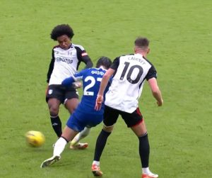 Chelsea star Malo Gusto avoids red card for horror tackle vs Fulham as fuming fans say ‘another day, another shocker’