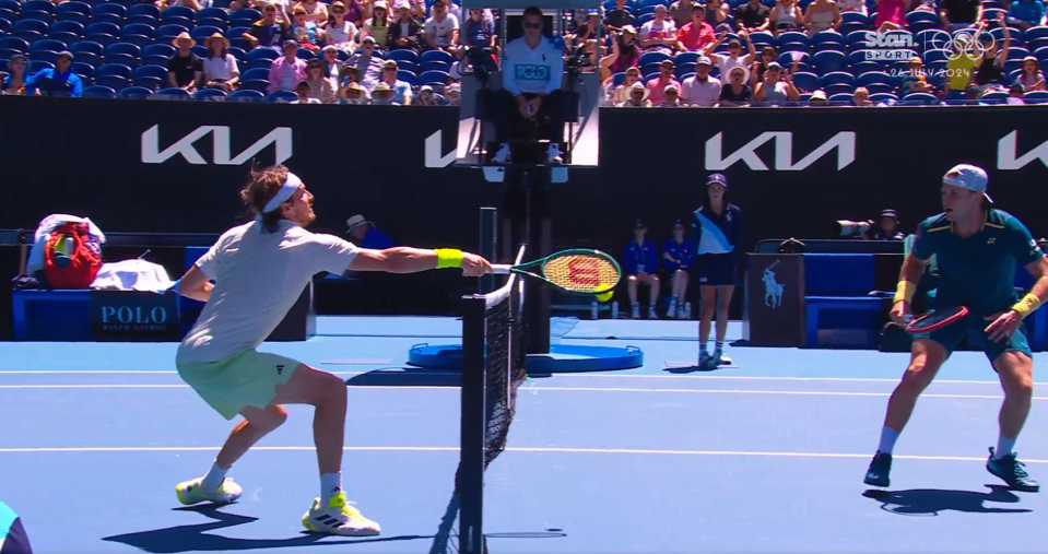 Stefanos Tsitsipas leaves opponent visibly shocked with ‘shot of the year’ at Australian Open