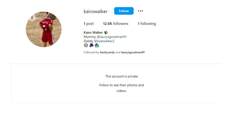 Lauryn Goodman sets up Instagram for son she shares with Kyle Walker & tags star after registering company in boy’s name