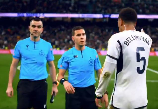 New footage shows Jude Bellingham losing it with referee in Real Madrid clash and swearing at him in heated scenes