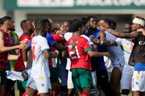 Africa Cup of Nations chaos as Morocco star chases opponent and brawl breaks out in tunnel before ace racially abused