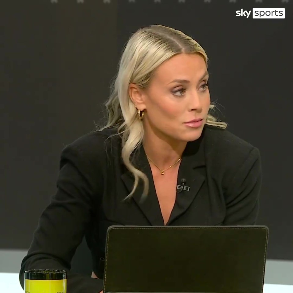 Shocked Emma Paton forced to apologise live on Sky Sports after awkward blunder… but glam host barely flinches