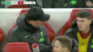 Sky Sports viewers left in hysterics as Liverpool boss Klopp ‘goes full Conor McGregor’ in fiery chat with sub Beck