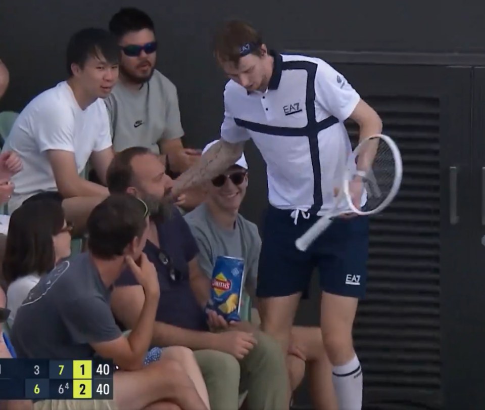 ‘Can’t make this stuff up’ – Tennis ace Bublik prepares for Australian Open by hilariously eating stunned fan’s crisps