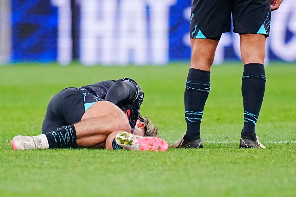 Distraught Jack Grealish close to tears as Man City and England star forced off during Champions League clash