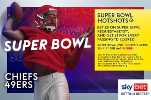 Super Bowl LVIII offer: Bet £5 on RequestABets for Chiefs vs 49ers and get £1 free bet for each passing touchdown scored