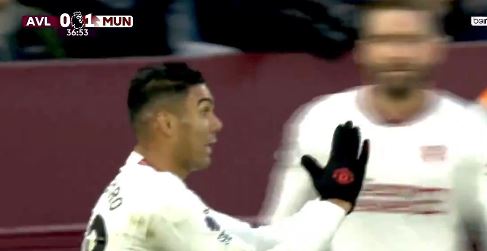 Casemiro caught ‘begging for blue card’ as fans spot Man Utd star’s antics during Villa clash