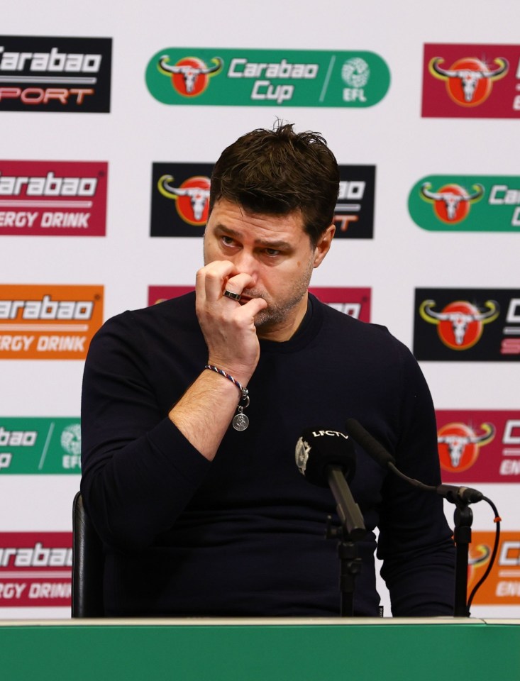 Mauricio Pochettino hits back at Gary Neville’s ‘billion pound bottlejobs’ jibe after Chelsea lose Carabao Cup final