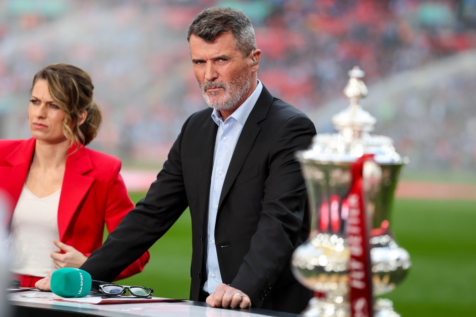 Smirking Roy Keane in very cheeky four-word dig at Jamie Carragher on live TV after Chelsea’s FA Cup win