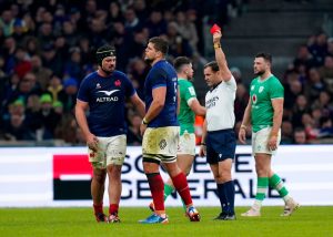 Six Nations begins in chaos as fans say ‘never seen this before’ after France star is sent off for ‘brainless’ act