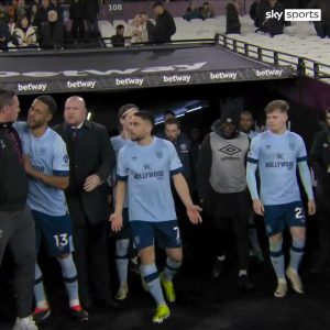 Watch as fuming West Ham assistant Kevin Nolan has to be held back from Neal Maupay in tunnel row