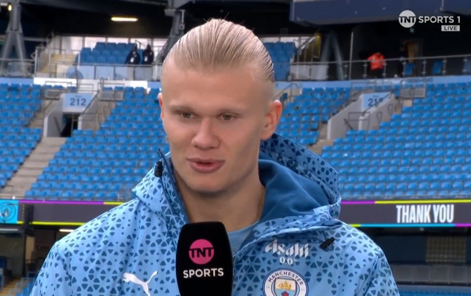 Erling Haaland gives up on winning second Treble in shock interview after brace for Man City against Everton