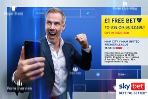 Get £1 free bet to spend on Man City vs Man Utd on Sunday with Sky Bet