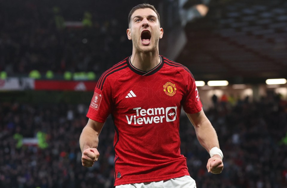 Diogo Dalot goes wild after Man Utd win over Liverpool as fans say ‘if he wasn’t playing he’d be in the Stretford End’