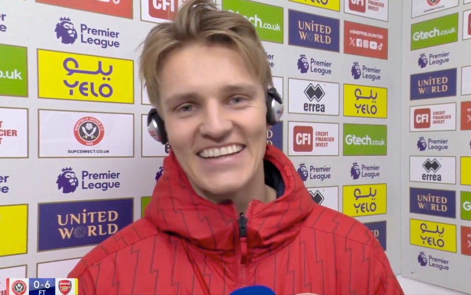 ‘I was waiting for that’ – Carragher leaves Odegaard in hysterics as he reignites celebration row live on Sky Sports