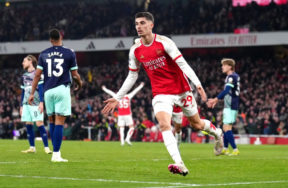 Arsenal 2 Brentford 1: Kai Havertz comes to Aaron Ramsdale’s rescue with late goal after keeper’s horror error