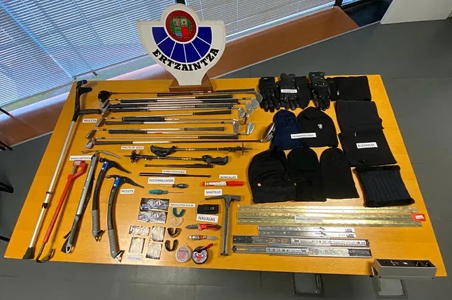 Astonishing pic shows table full of confiscated weapons at Champions League clash including golf clubs and ice picks