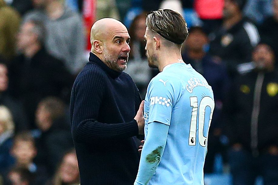 Animated Pep Guardiola berates Jack Grealish at full-time after Man City are frustrated by Arsenal in title showdown