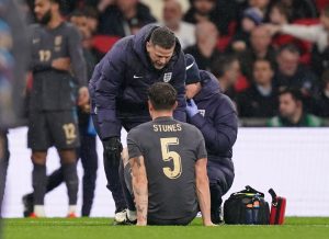 Huge Man City blow just five days before crunch Arsenal clash as John Stones taken off NINE minutes into England clash