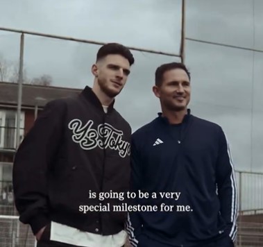 Arsenal star Declan Rice handed custom gift by Frank Lampard to mark his 50th England cap