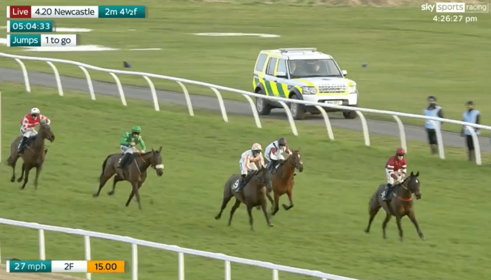 Newcastle race declared void with one jump to go as jockeys pull up following awful tragedy