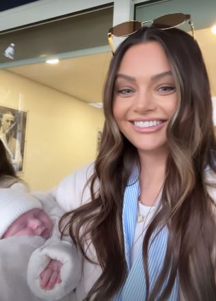 Love Island’s Kendall Rae Knight shares ‘happiest moment’ as she takes new baby to watch Championship star dad win