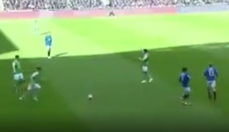 ‘Gets funnier every time’ – Hibernian star leaves two of his own team-mates on floor with ‘never-before-seen’ free-kick