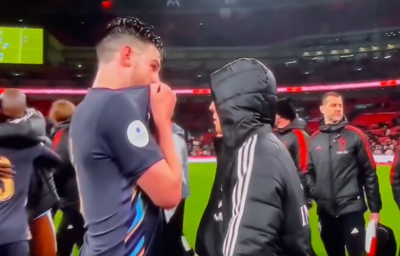 Watch moment Arsenal star Declan Rice pushes camera away after England’s draw with Belgium