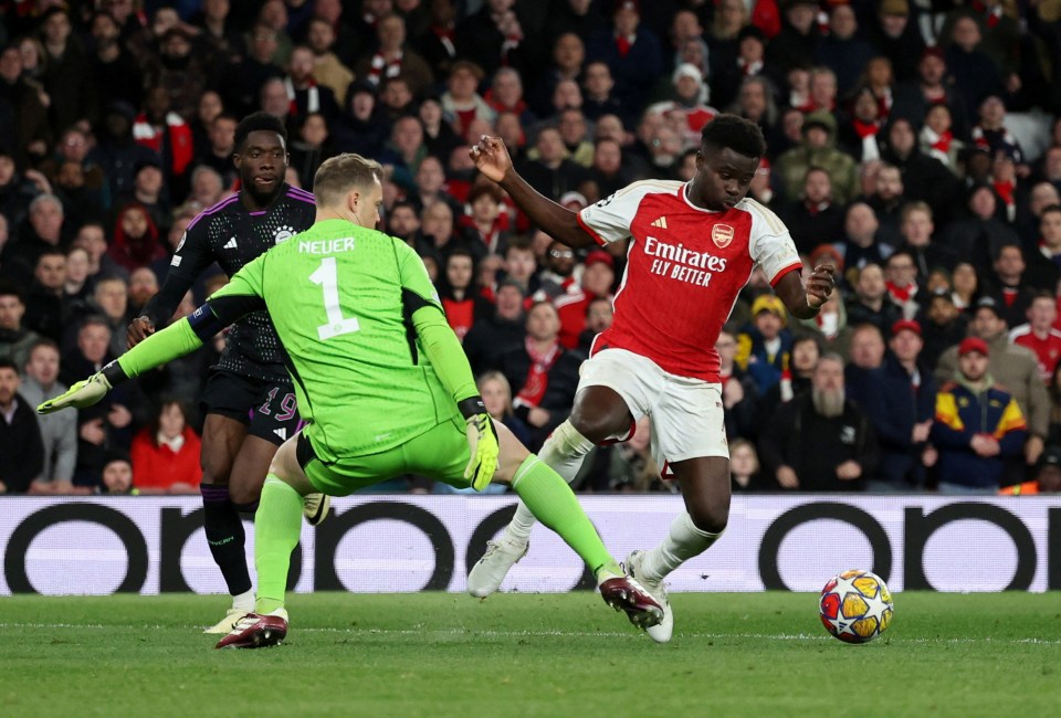 Even Arsenal legends split on Saka penalty shout vs Bayern as football world split after controversial end to Bayern tie