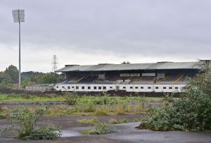 Euro 2028 stadium lies in ruins just four years before UK and Ireland host with weed-covered ground ‘£230m over-budget’