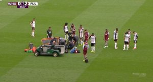 West Ham teenage George Earthy rushed to hospital after horror head injury just three minutes into Premier League debut