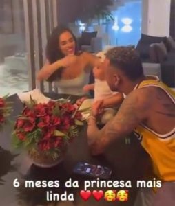 Fans slam Neymar after spotting him doing something ‘VERY inappropriate’ on his phone at his baby girl’s half birthday