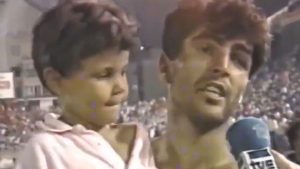 Sporting legend unrecognisable as THREE-YEAR-OLD celebrates with football star uncle in amazing throwback video