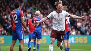 De Bruyne spearheads Man City’s comeback against Crystal Palace