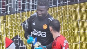 Man Utd star Andre Onana spotted lathering gloves in VASELINE during Liverpool clash – but there’s a good reason why