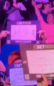 Sky Sports cameras cut away after they are ‘baited’ into showing X-rated sign during Littler Premier League darts match