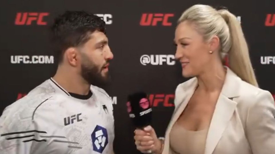 Awkward moment UFC fighter struggles to understand stunning presenter’s English accent live on TNT Sports