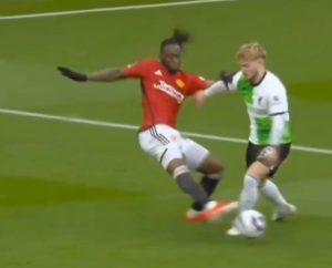 Man Utd fans fume as new footage emerges of Wan-Bissaka’s challenge on Elliott and claim Liverpool ace dived for penalty