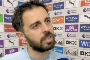 Watch Bernardo Silva change mind on Premier League title race after Sky Sports reporter corrects him mid-interview